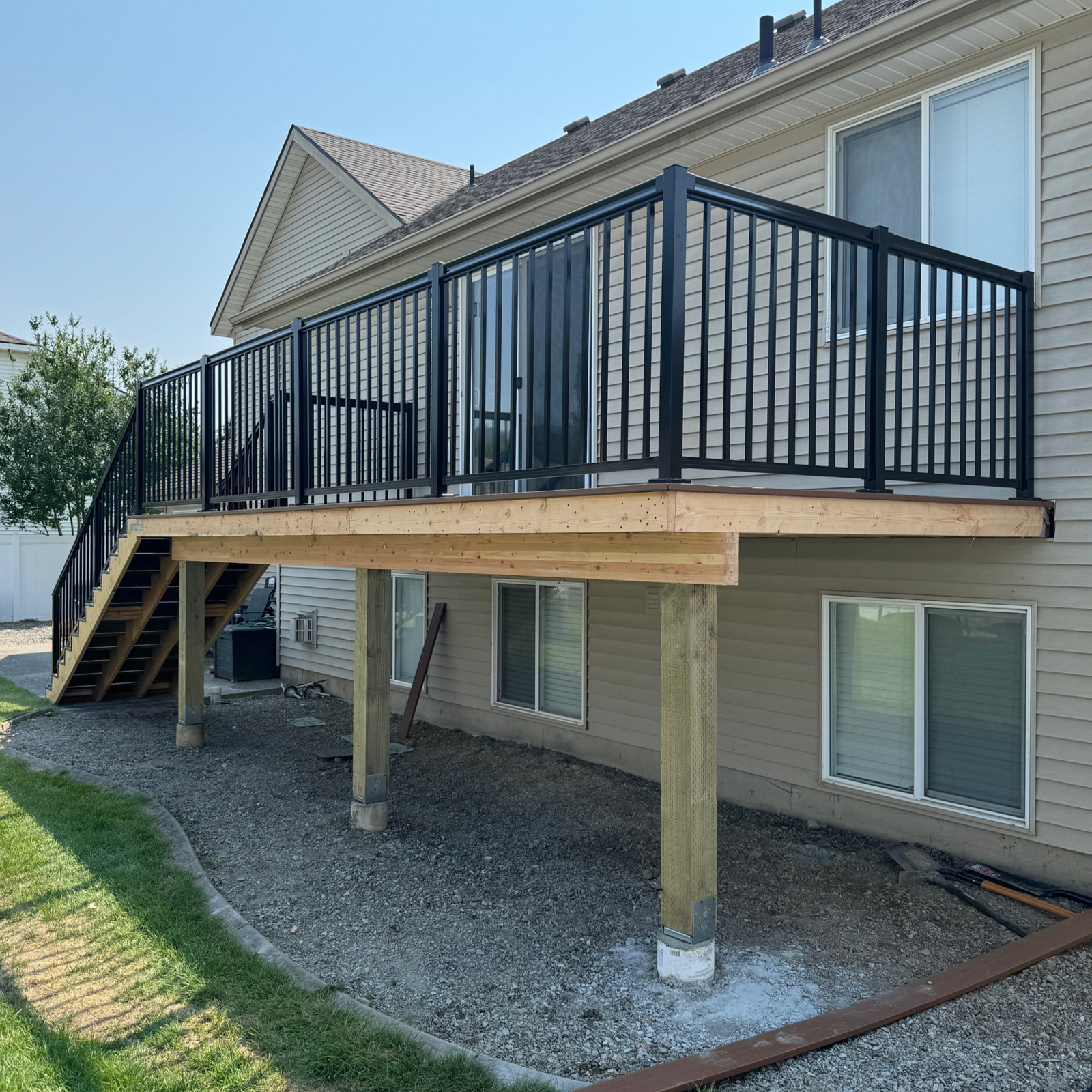 Custom structural deck built by Mbuilt in Spokane